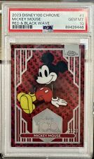 2023 Topps Chrome Disney 100 Mickey Mouse Red & Black Wave /28 PSA 10 picture