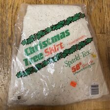 VTG  Sparkl-Tex Glitter Christmas Tree Skirt 58” Union USA flame resistant NOS picture