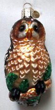 OWC Old World Christmas Owl bird blown glass Ornament holidays picture