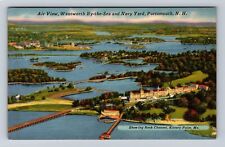 Portsmouth NH-New Hampshire, Aerial Wentworth by the Sea, Vintage c1959 Postcard picture