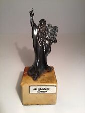 Judaica Sterling Silver Issac Jeheskel Moses Statue. Stamped 925.Marble Base picture