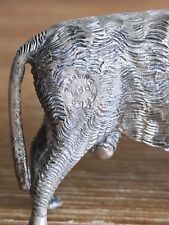 Vintage Rare Sterling Silver 925 Figural Fighting Bull Toothpick Holder 90G picture