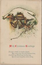 With Christmas Greeting This Wish Mica Glitter Posted Divided Back VTG Post Card picture