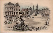 Tuck's Dumfries Scotland High Street Hand Colored Artist Signed 1937 Cars picture