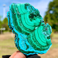 35G  Natural Chrysocolla/Malachite transparent cluster rough mineral sample picture