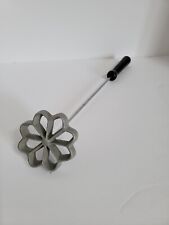 Vintage Rosette Iron Mold Flower Snowflake Wood Handle picture