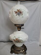 VINTAGE MID CENTURY VICTORIAN STYLE GWTW MILK GLASS LAMP THREE WAY SWITCHES... picture