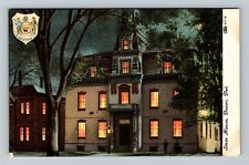 Dover Delaware, ILLUMINATED STATE HOUSE, NIGHT VIEW, SEAL Vintage Postcard picture