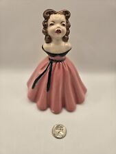 Vintage 1950’s Holland Mold Hand Painted Woman - 7” Tall picture