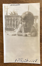 1919 Baby Toddler Infant Child Young Girl Crawling on Porch Playing Photo P10y9 picture