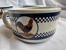 Set of 4 Houston Harvest Rooster Soup Bowl Mug Cups - Dishwasher/Microwave Safe picture