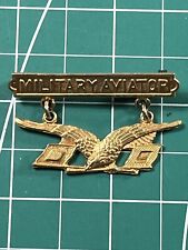WW1 / WWII Era Military Aviator Badge Pin Qualification Sterling Pinback picture