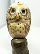 Large Vintage 70s Owl On Stump Candle Never Used  picture