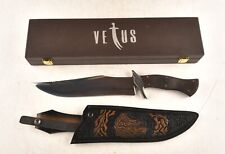 *Vetus Tiger Bowie Knife Stainless Steel with Engraved Sheath and Gift Box picture