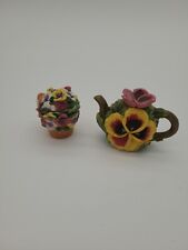 Miniature Floral Tea Pot and Creamer picture