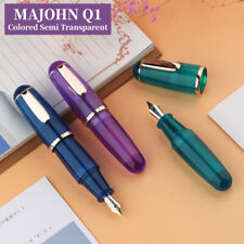 MAJOHN Q1 Colored Semi Transparent Resin Fountain Pen Mini Pocket Short ink Pen picture