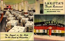 Postcard Milwaukee Wisconsin Lakota's Theatre Restaurant Curt Teich Linen c1943 picture