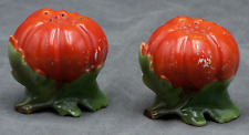 Vintage Tomato with Leafs Salt and Pepper Shakers picture