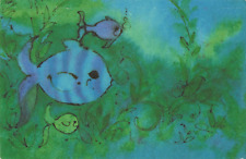 Postcard Colorful underwater Fish artwork by Hallmark VTG CC9. picture