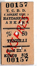 Railway ticket: Turkish State: Haydarpasa - Ankara, Military, Express, 1953 picture