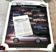 Chevrolet 1911-1979 Milestones Poster 24-32 RARE-TO-FIND Vintage Original [F85] picture