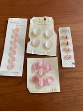 Vintage Le Chic and Polypearl Pink Buttons on Cards, Sets, 1 Toggle picture