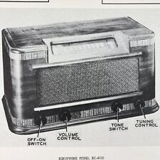 Vintage Original 1946 Echophone Radio Model EC-600 Wire Schematic Repair Manual picture