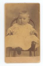Antique ID'd CDV 1885 Baby Boy Named Claude Agustus Meek Ft. Scott, KS picture