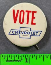 Vintage Vote Chevrolet Car Pinback Pin picture