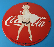 Vintage Coca Cola Porcelain Sign - Gas Pump Plate Service Soda Beverage Sign picture
