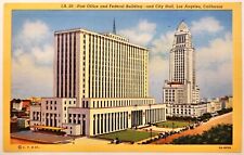 Postcard New Post Office and Federal Building & City Hall Los Angeles California picture