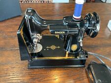 Vintage 1951 Singer Featherweight  Sewing Machine 221 w/Case, accessories picture