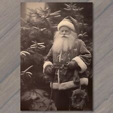 POSTCARD Vintage Vibe Santa Claus Poses Christmas Tree Nostalgic Charm 🎅🎄 picture