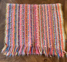 Vintage Grandma's Handmade Knit 1970s Groovy Table Dresser Runner Multicolor picture