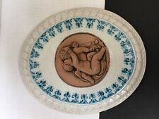1993 Val Demone Sicily Redware Ceramic Winged Cherubs Plaque 9 1/2