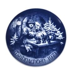 1971 BAREUTHER Christmas Plate Blue White Bavaria Germany Vtg picture