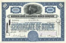 Mother Lode Coalition Mines Co. - 1920's-1940's dated Alaska Mining Stock Certif picture
