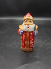 Hand Carved Wood Russian Santa Figure Poccnr 1998 picture