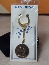Vintage 1969 Apollo 11 First Lunar Landing w/Astronauts Commemorative Keychain  picture