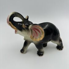 Vintage Porcelain Elephant Figurine - Black, Pink, Gold - Beautiful Japan? picture