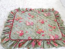 Vintage Custom Made Ralph Lauren Pillow Shams  Pink on Sage Green Stunning Shams picture