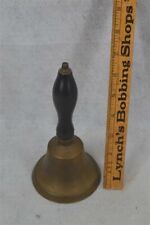 school bell brass 7 x 4 hand turned wood handle old 19th c original antique picture