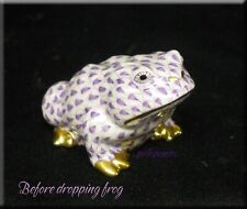 HEREND Frog 15321 - Lavender Fishent - Meadow Collection - BEFORE and AFTER picture