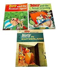 Asterix Graphic Novel Lot 3 Book Roman Agents Switzerland Great Crossing PB 70s picture
