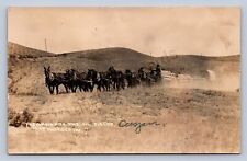 K2/ Casper Wyoming Postcard RPPC c1910 Horses Hauling Pipe Oil Fields Well 137 picture