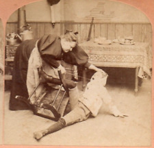 1897 Domestic Dentistry.  B. W. Kilburn Stereoview Photo picture