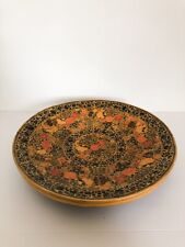 Ali-Brothers Handmade Hassanabad Kashmir India Pedestal Plate Fruit bowl Ornate picture