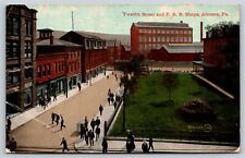 Altoona Pennsylvania~Birds Eye View Of 12th Street & PRR Shops~PM 1911~Postcard picture