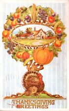 Postcard, Vintage Thanksgiving Greetings, Turkey, Posted 1979 picture