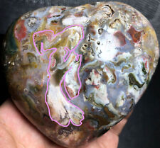 513g Mermaid Heart-shaped Sea jade Ocean Jasper Quartz Crystal Healing e315 picture